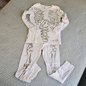 Crewcuts White Skeleton Print Kids Pajama Set